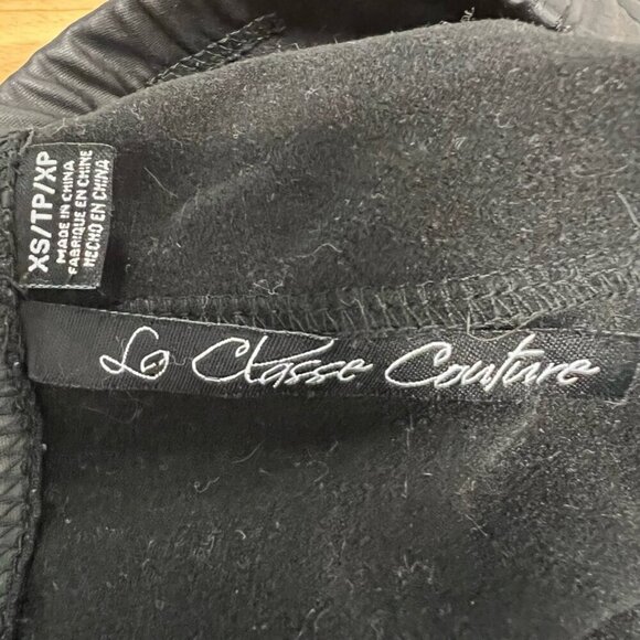 Lo Classe Couture Womens Skinny Pants Black Pull On Pleather Faux Leather XS - Picture 10 of 10